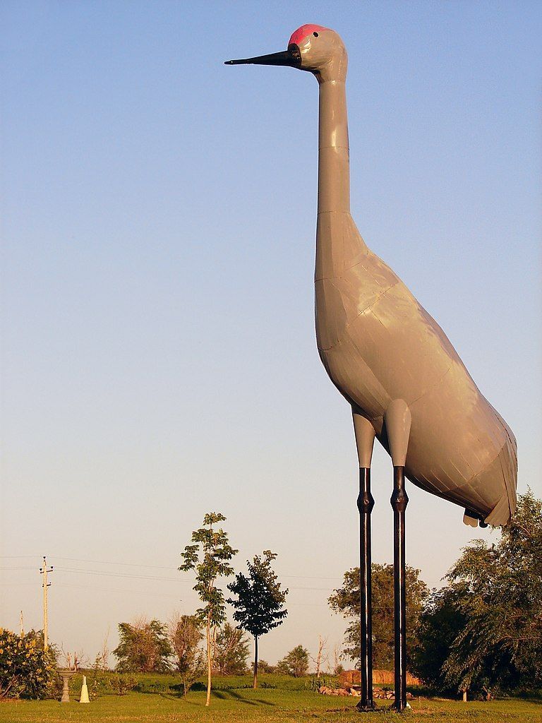 World's Largest Sandhill Crane Sculpture: world record in Steele, North Dakota