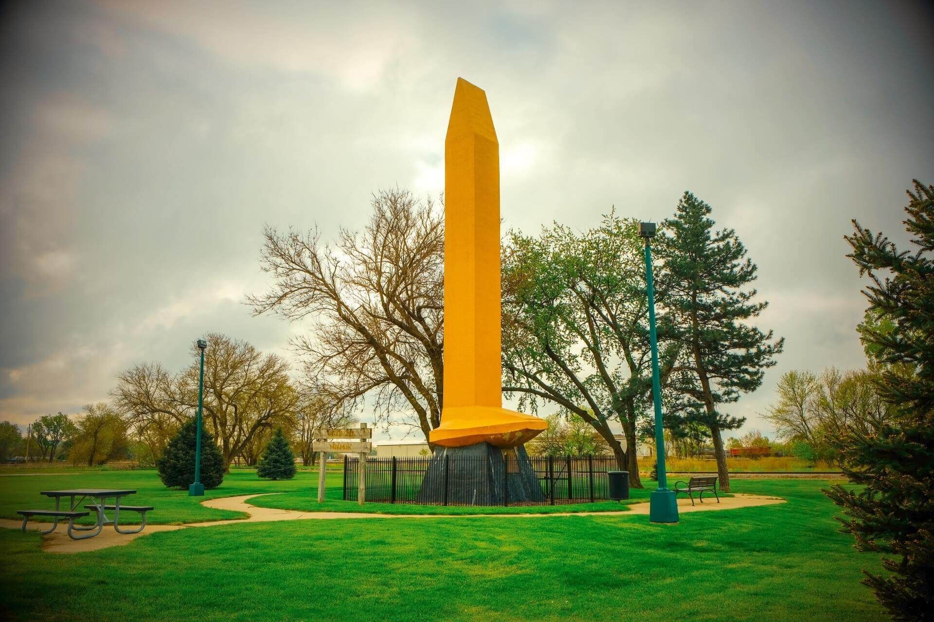 World's Largest Golden Spike Monument: world record in Council Bluffs, Iowa