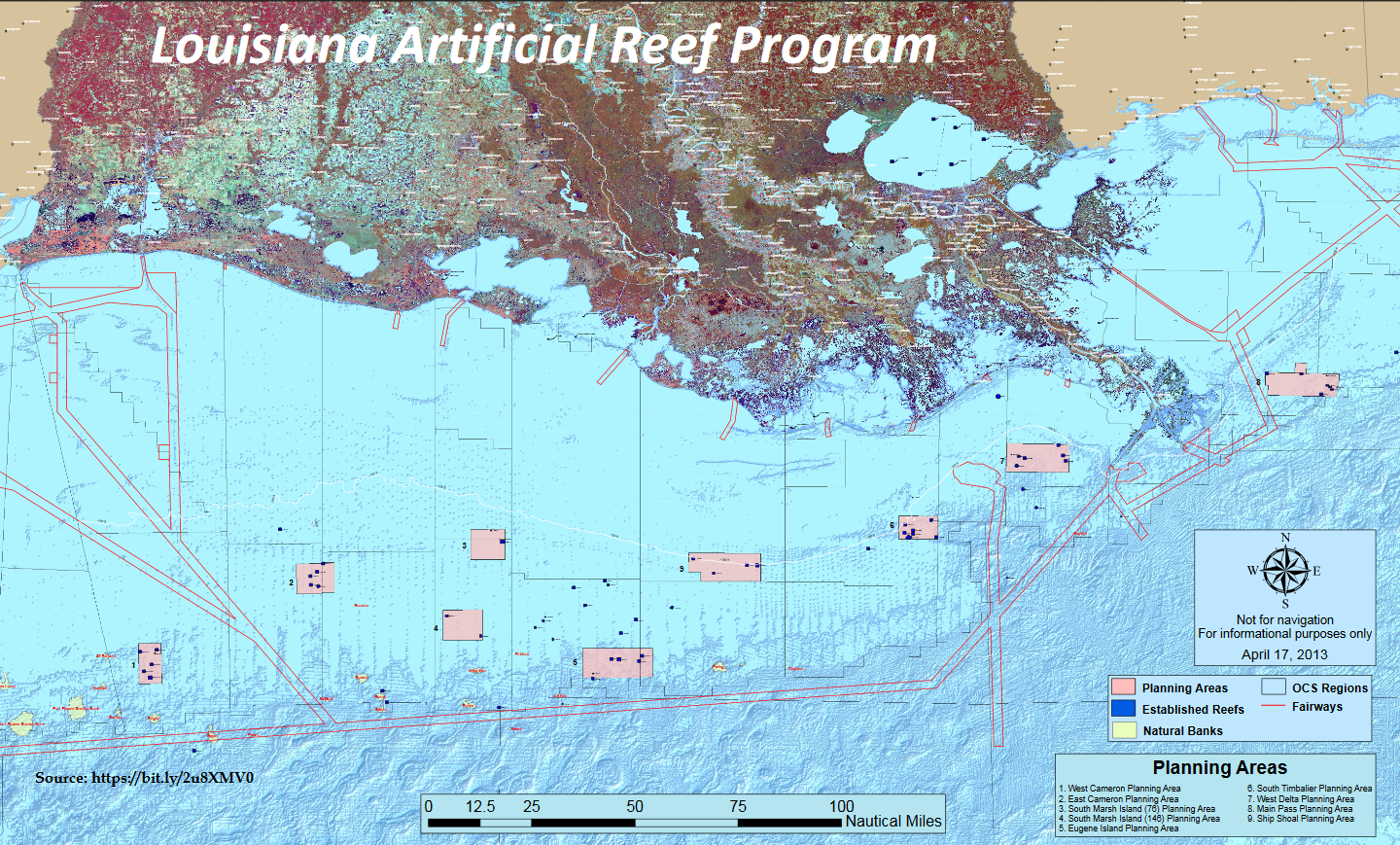 World’s largest artificial reef: world record off Grand Isle, Louisiana