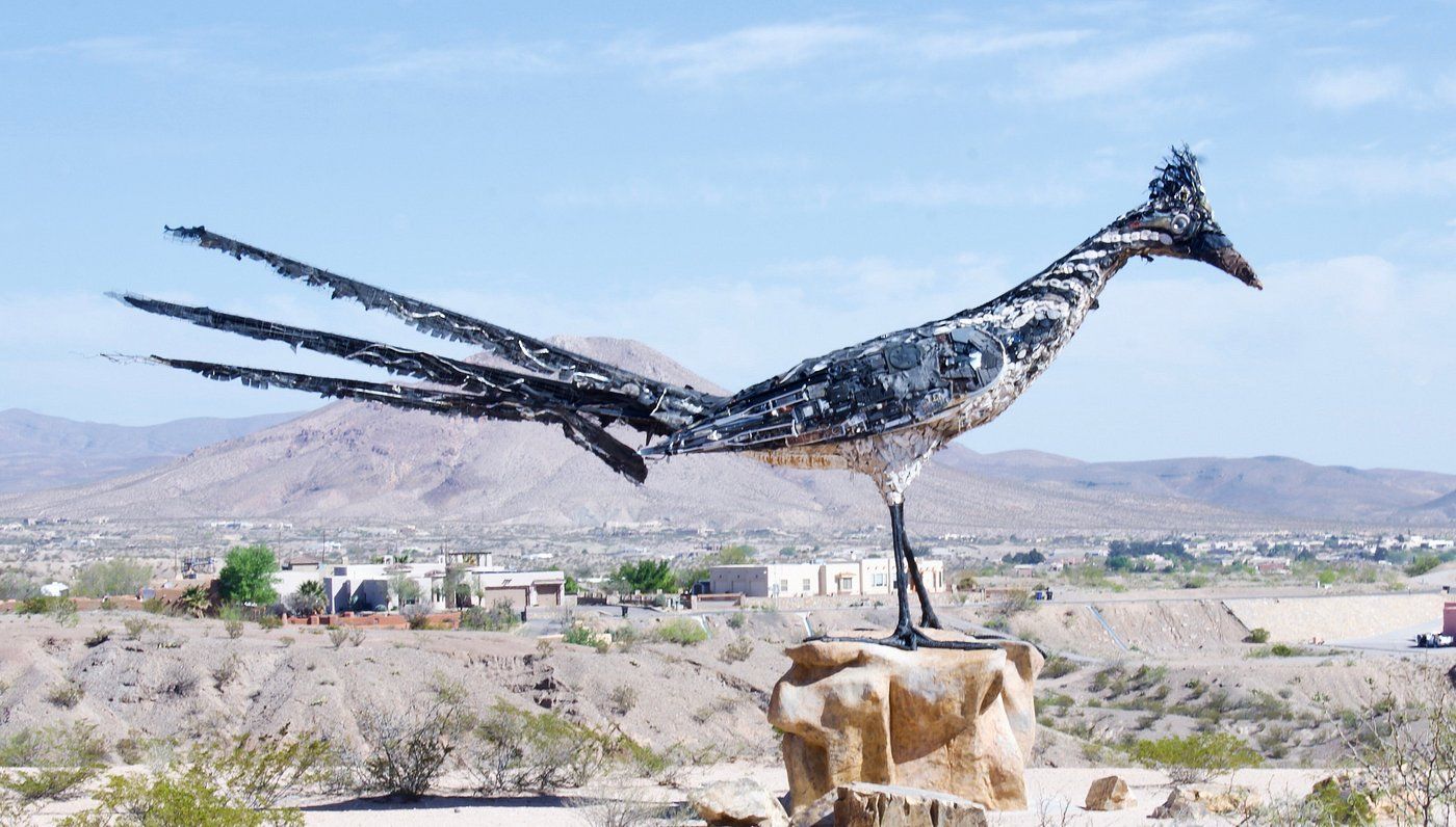 World's Largest Recycled Roadrunner Sculpture, world record in Las Cruces, New Mexico