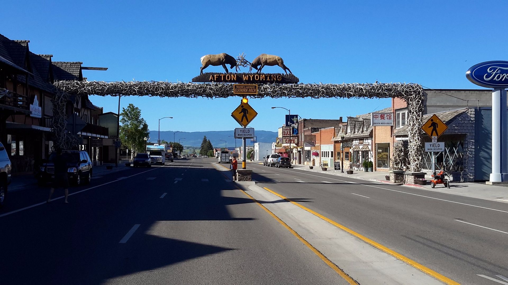 
World's Largest Elkhorn Arch, world record in Afton, Wyoming