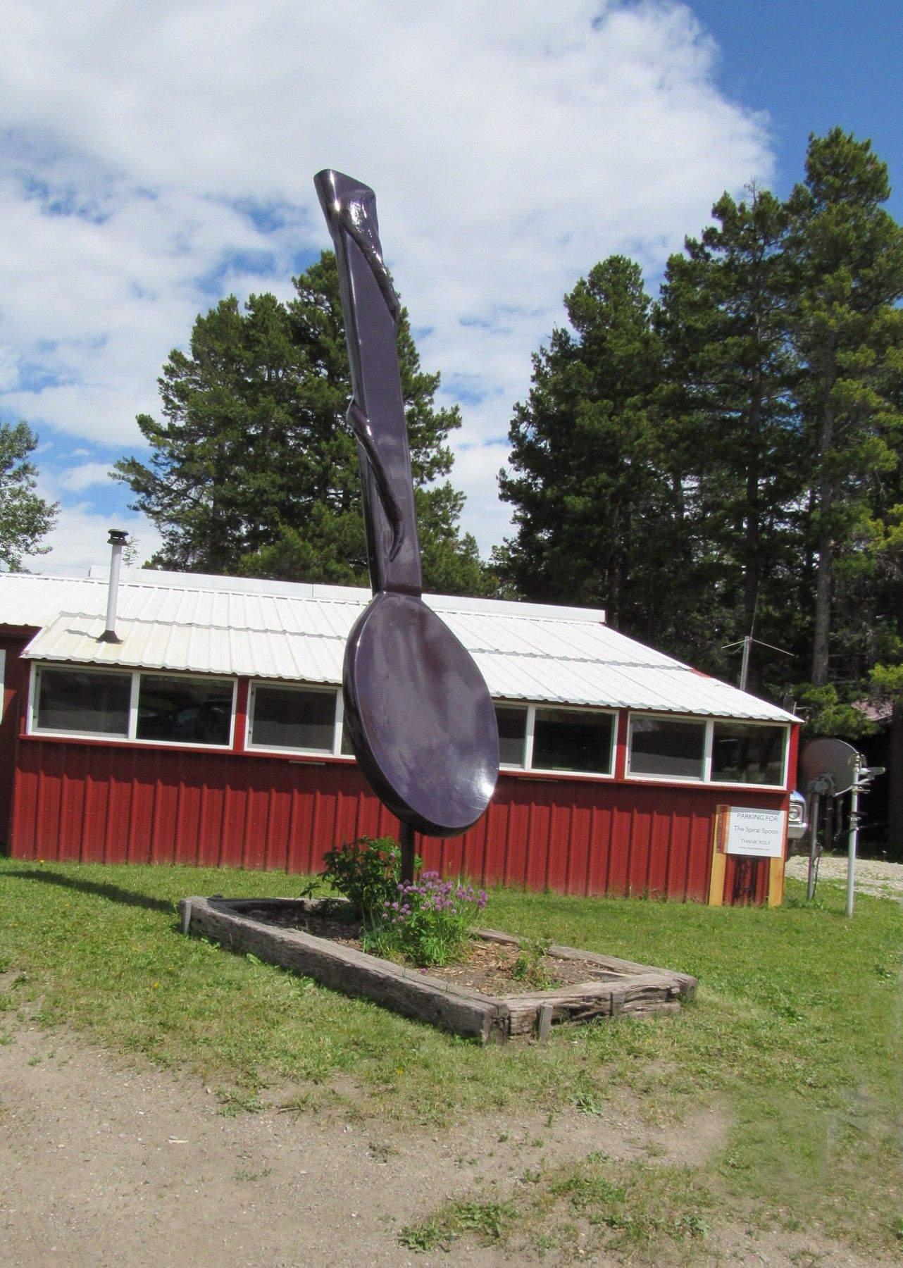 World's Largest Purple Spoon, world record in East Glacier Park, Montana