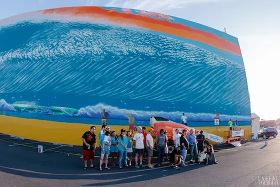 World's Largest Surf Mural, world record in Kalihi, Hawaii