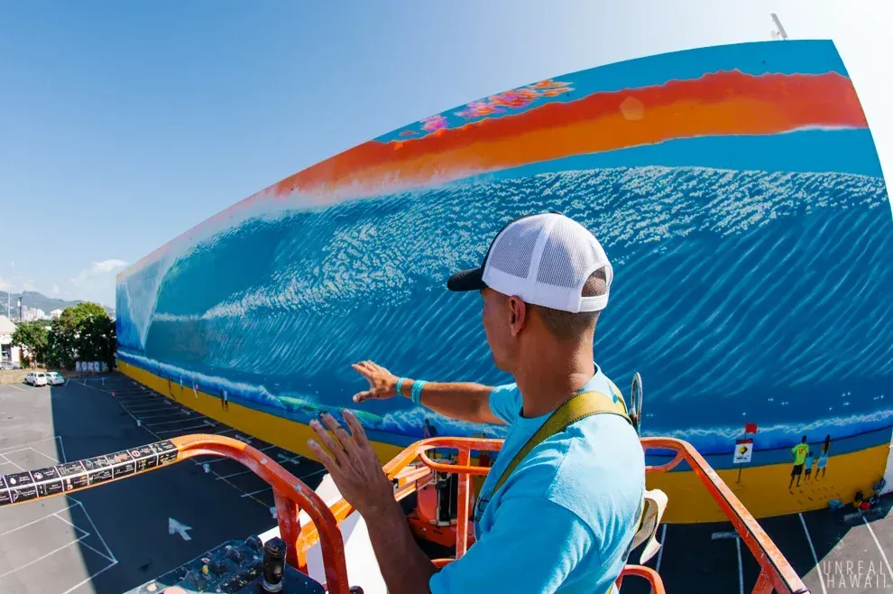 World's Largest Surf Mural, world record in Kalihi, Hawaii