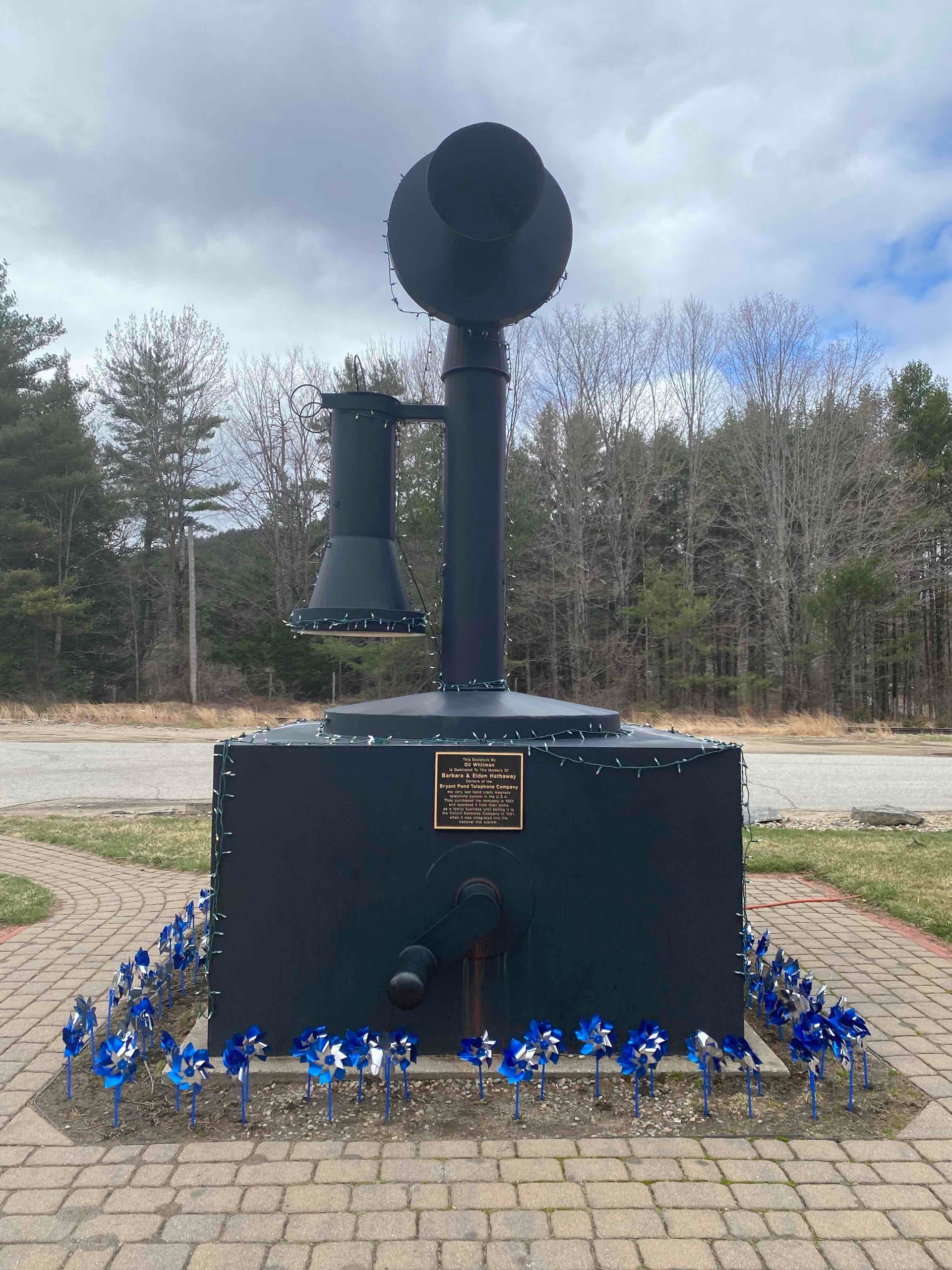 World's Largest Hand Cranked Phone Monument, world record in Bryant Pond, Maine
