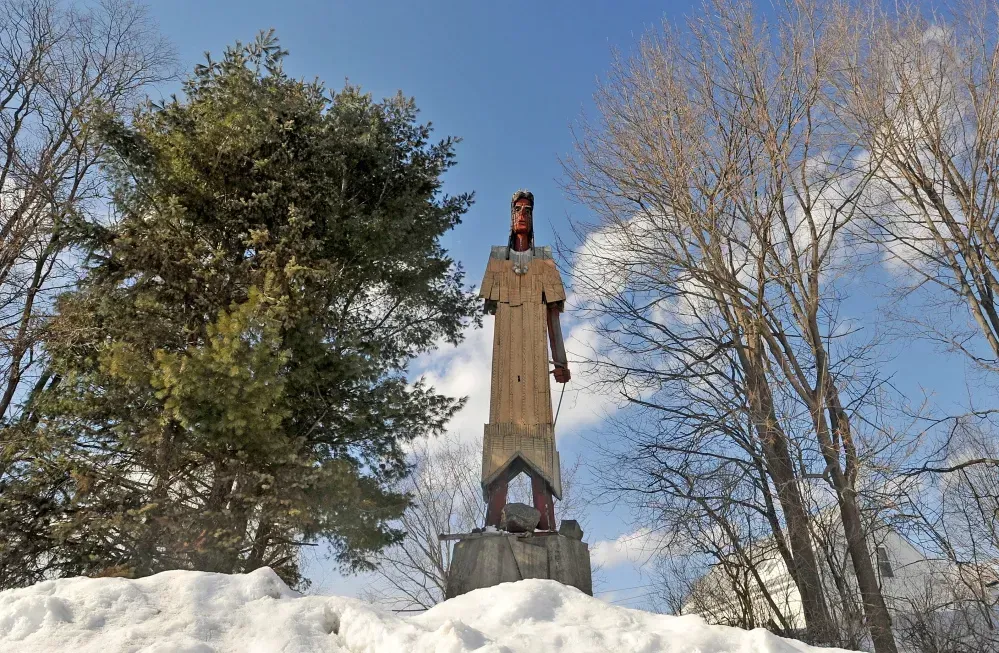 Worlds Tallest Statue of a Native American, world record in Skowhegan, Maine
