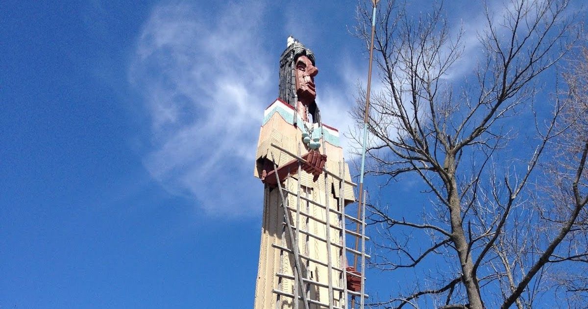 
World's Tallest Statue of a Native American, world record in Skowhegan, Maine