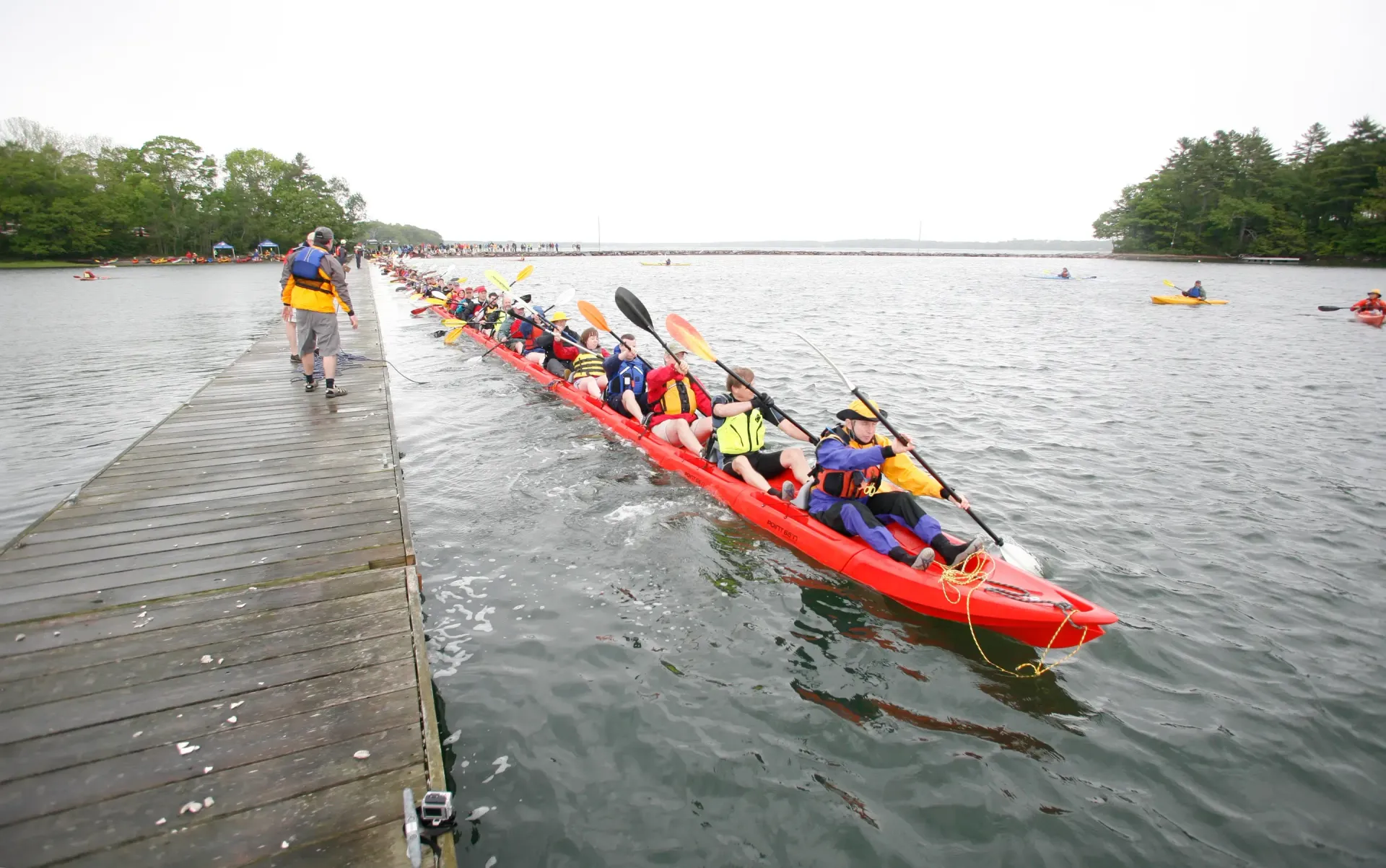 
World's Longest Modular Kayak, world record in Freeport, Maine