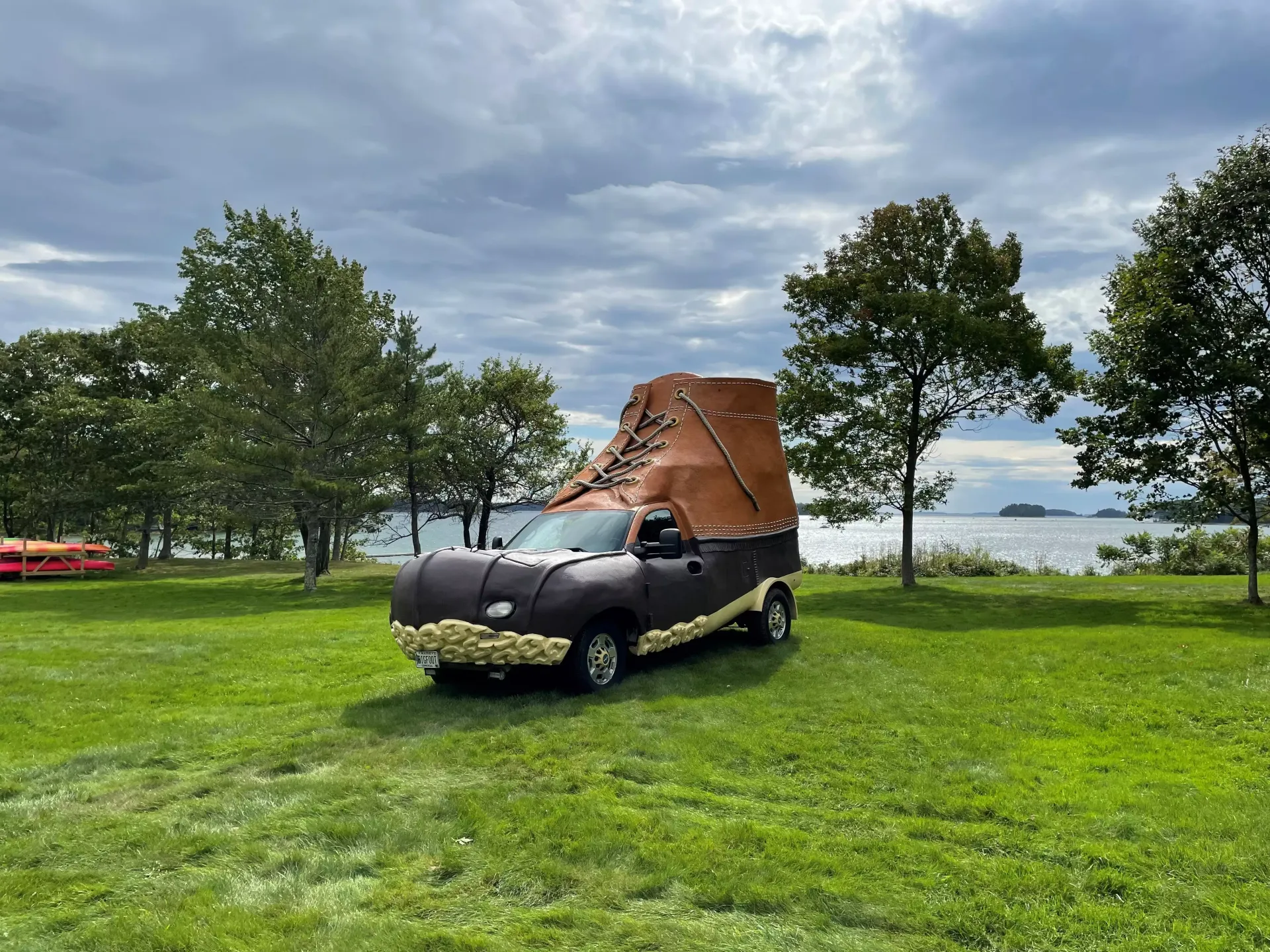 World's first boot-shaped automobile, world record set in Freeport, Maine
