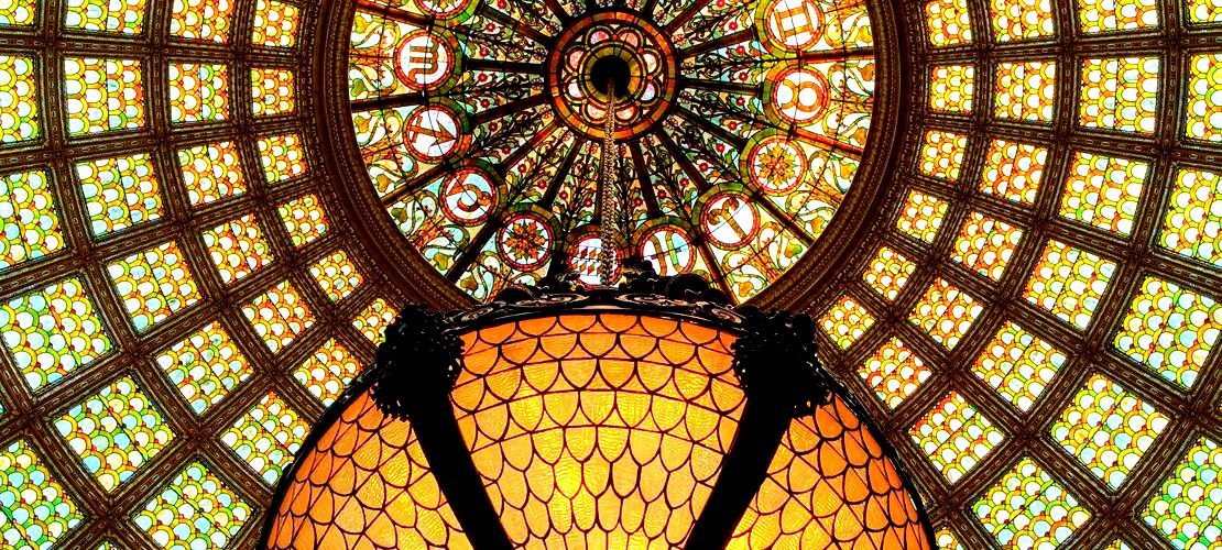 
World’s Largest Tiffany Glass Dome, world record in Chicago, Illinois