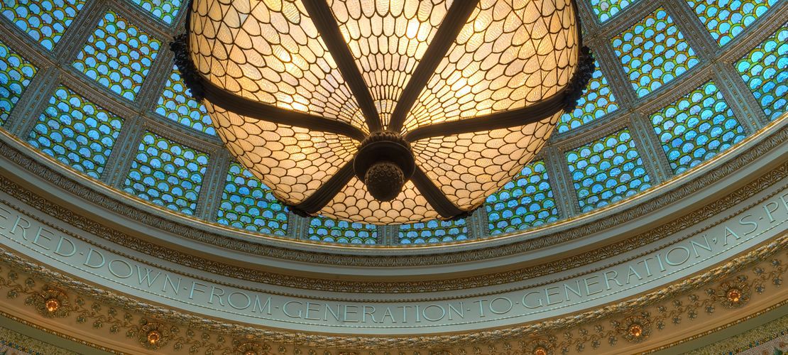 World’s Largest Tiffany Glass Dome, world record in Chicago, Illinois
