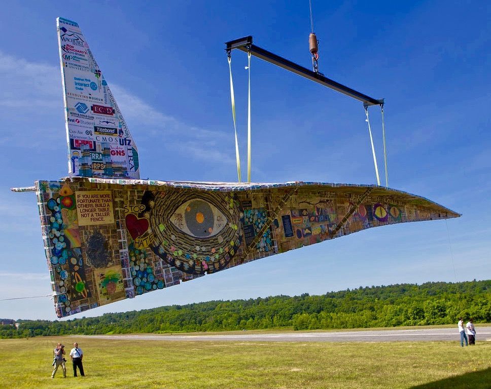 World's Largest Paper Airplane Sculpture, world record in Fitchburg, Massachusetts