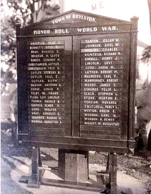 World's First World War Honor Roll, world record in Boylston, Massachusetts