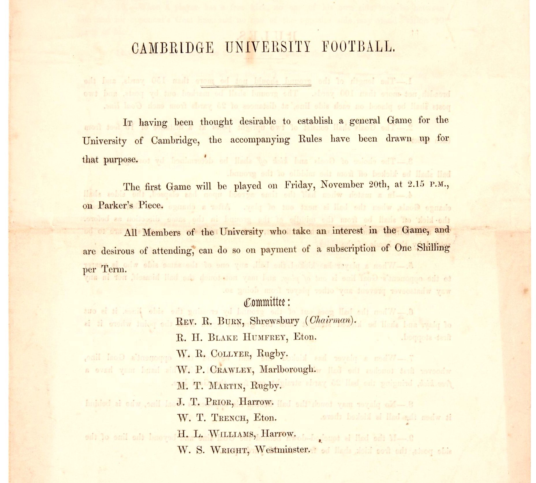 World’s First Football Game, world record in Cambridge, Massachusetts