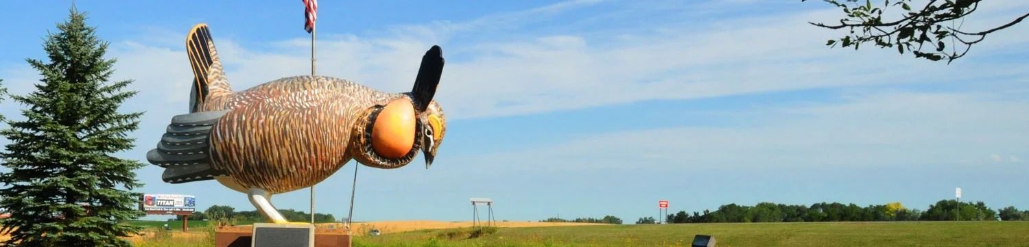 World's Largest Booming Prairie Chicken Sculpture, world record in Rothsay, Minnesota