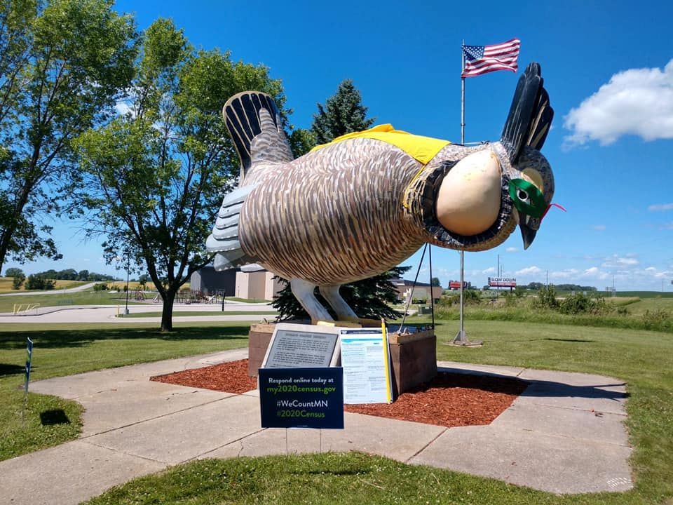 
World's Largest Booming Prairie Chicken Sculpture, world record in Rothsay, Minnesota