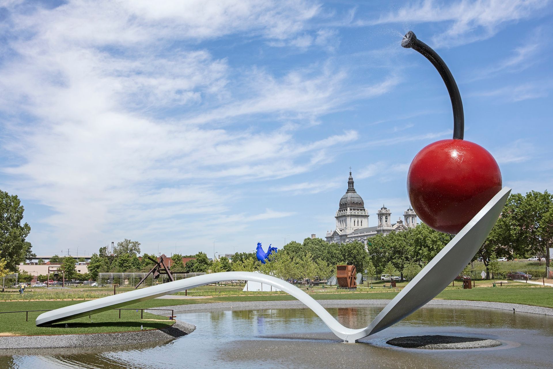 
World's Largest Spoonbridge and Cherry Sculpture, world record in Minneapolis, Minnesota