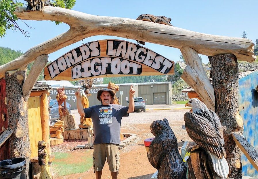 World's Largest Wooden Bigfoot Sculpture, world record in Keystone, South Dakota