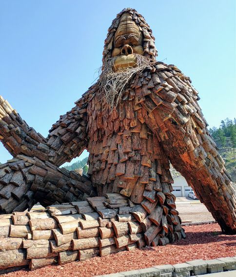 World's Largest Wooden Bigfoot Sculpture, world record in Keystone, South Dakota