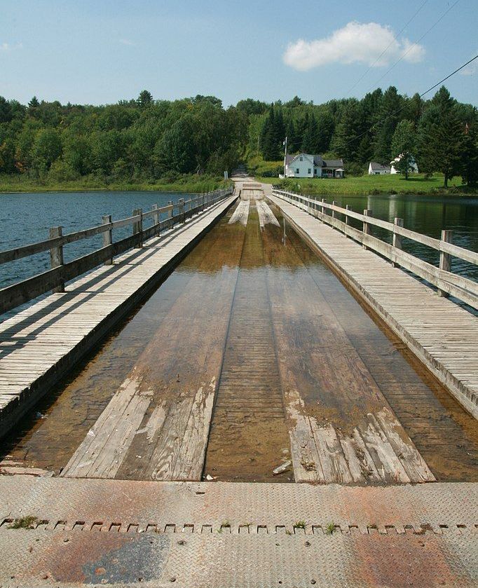 World's First FRP Floating Bridge, world record in Brookfield, Vermont