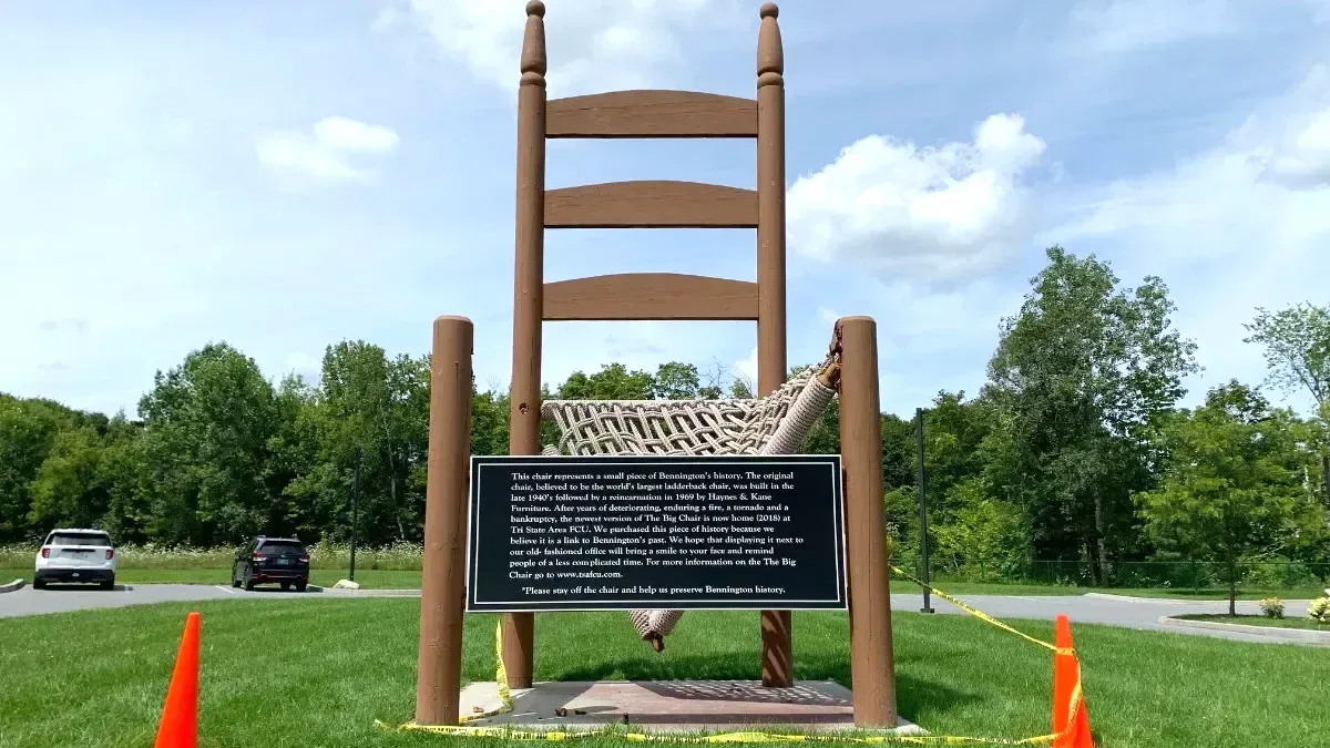 
World's Tallest Ladderback Chair, world record in Bennington, Vermont