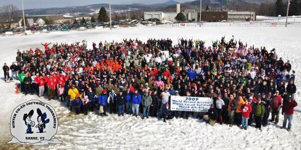 World's Largest Snow Softball Tournament, world record in Barre, Vermont
