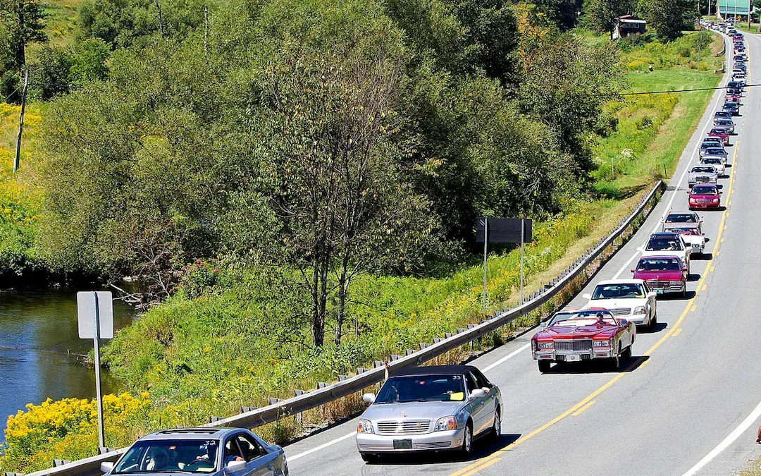 World's  Largest Cadillac Parade, world record in Barton, Vermont