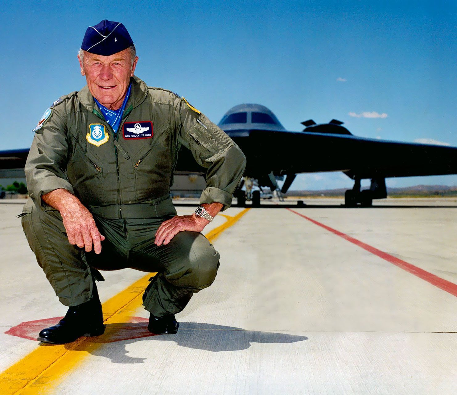 
World's first person to break the sound barrier: world record set by Chuck Yeager 
