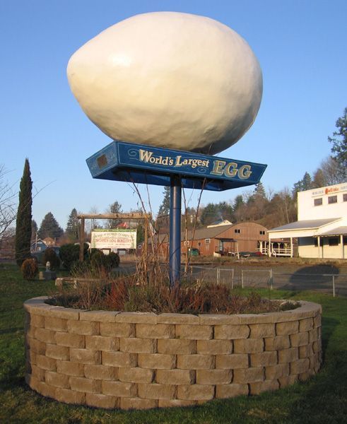 World's Largest White Egg Sculpture, world record in Winlock, Washington