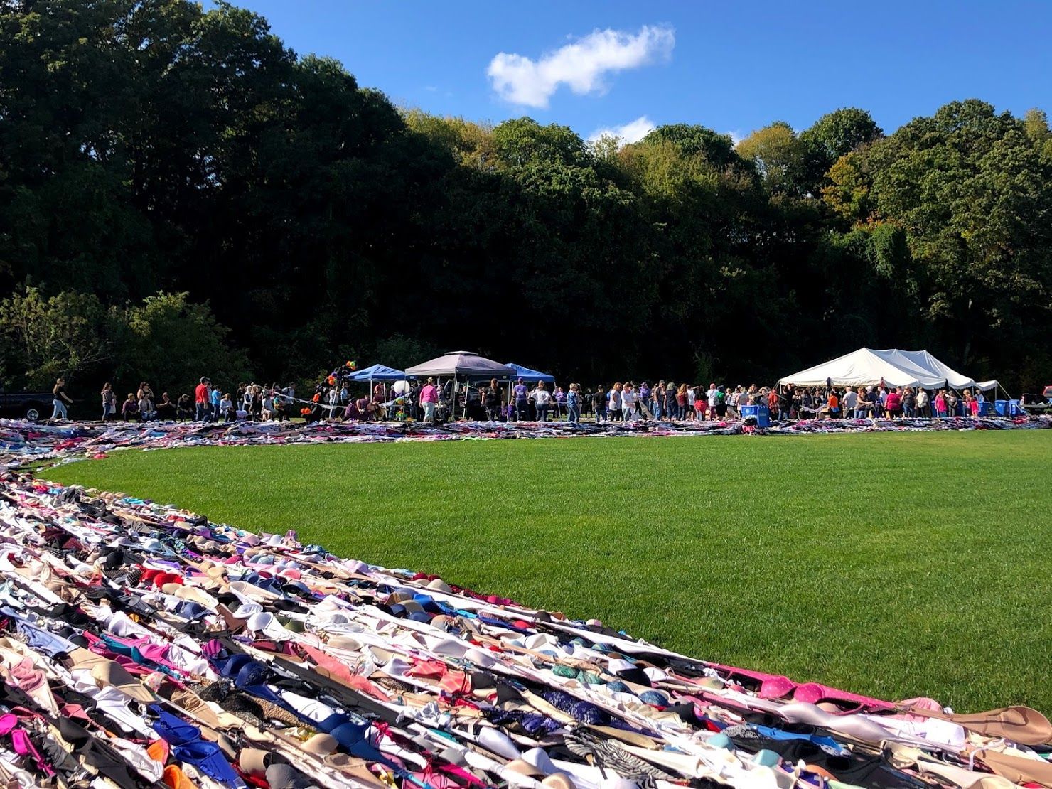 World's Longest Bra Chain, world record in Woonsocket, Rhode Island