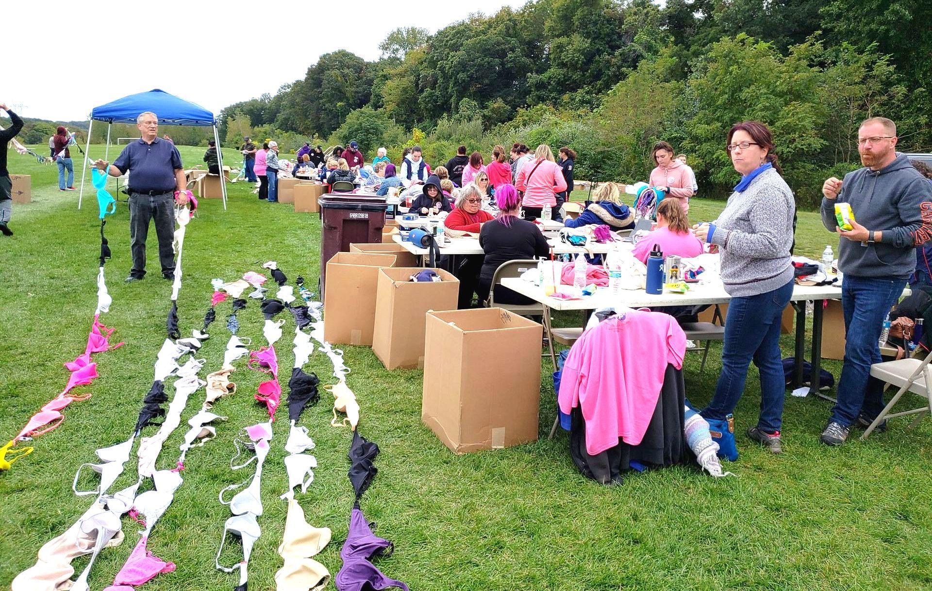 World's Longest Bra Chain, world record in Woonsocket, Rhode Island