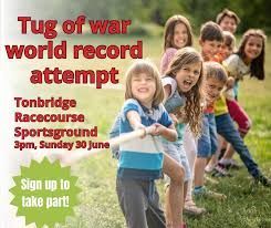 Longest distance game of tug of war, record attempt in Tonbridge, United Kingdom
