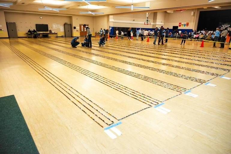 World's Longest Line of Batteries, world record in Edison, New Jersey