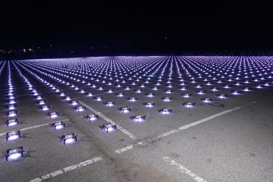 Most drones flown simultaneously, world record in Songdo, Korea