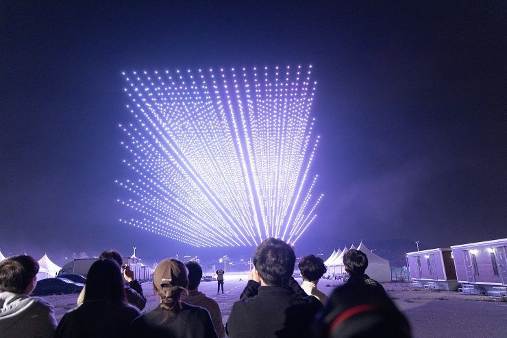 Most drones flown simultaneously, world record in Songdo, Korea