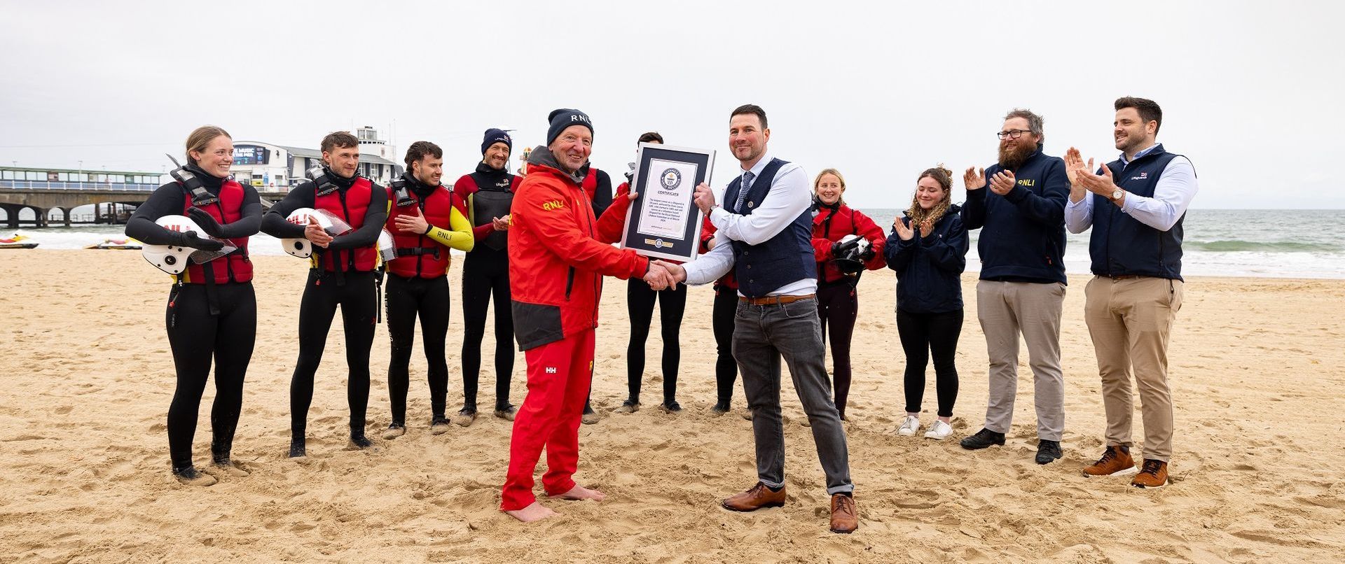 Longest career as a lifeguard (male), Chris Lewis sets world record