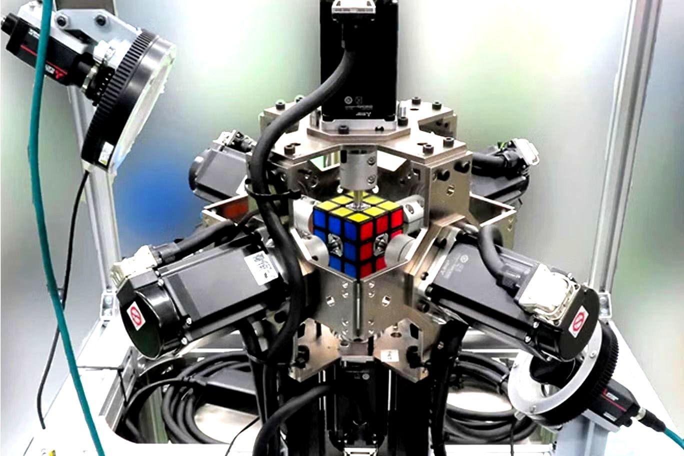 Fastest robot to solve a puzzle cube, world record set by Mitsubishi Electric Corporation