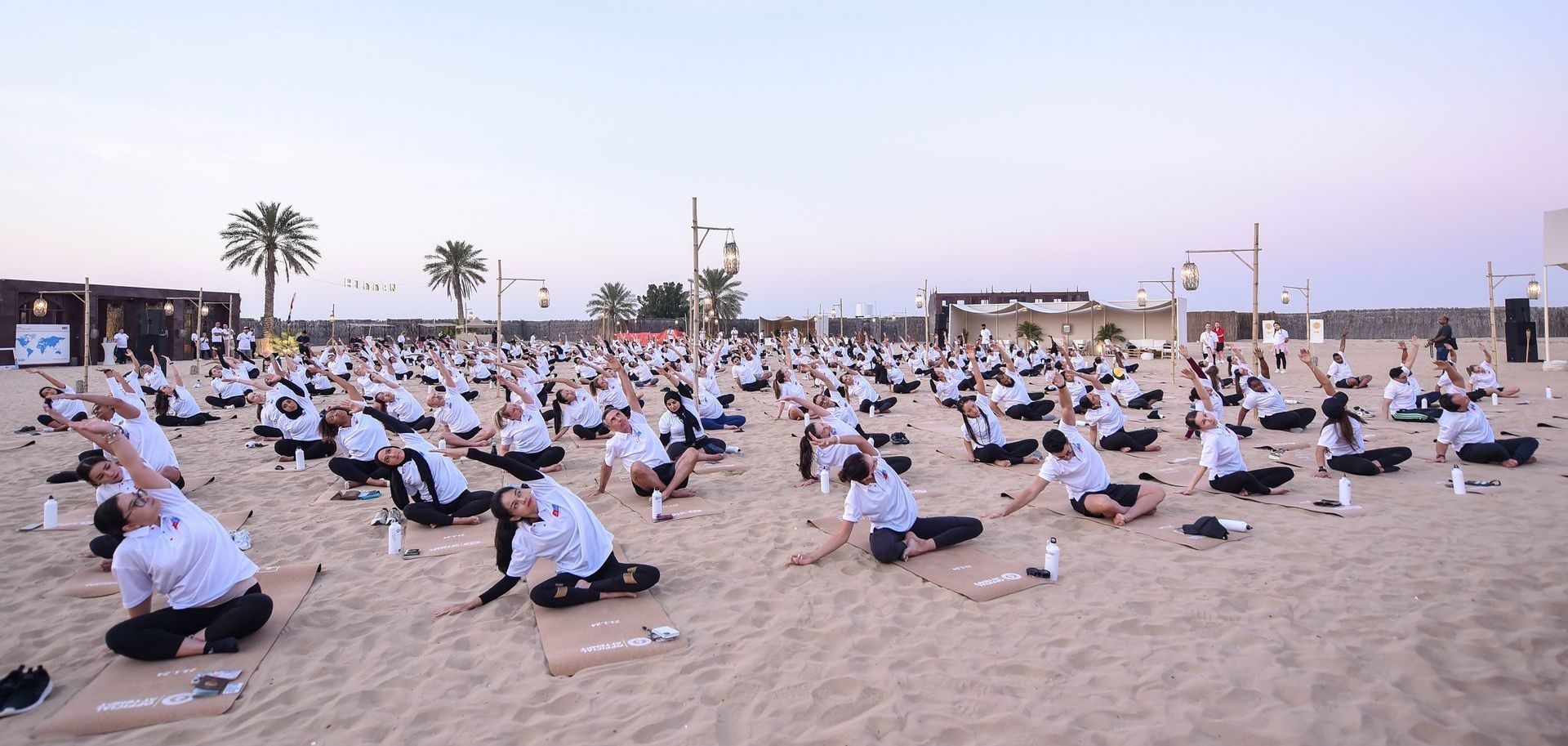 Most nationalities in a yoga lesson, world record in Dubai, UAE
