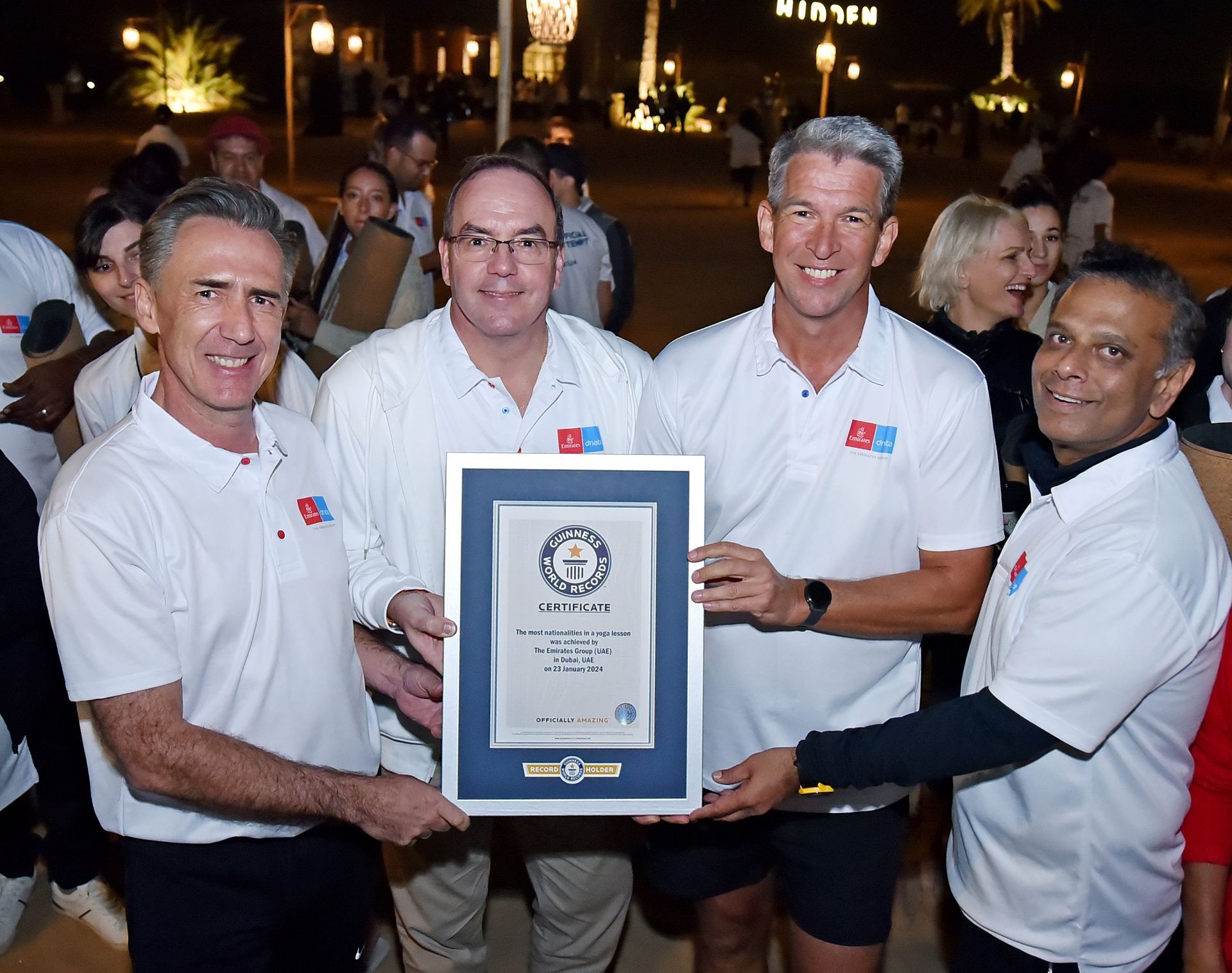 Most nationalities in a yoga lesson, world record in Dubai, UAE
