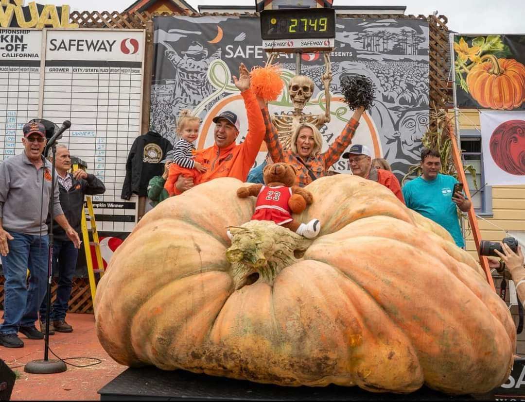 World's Heaviest Pumpkin, world record set in Half Moon Bay, California