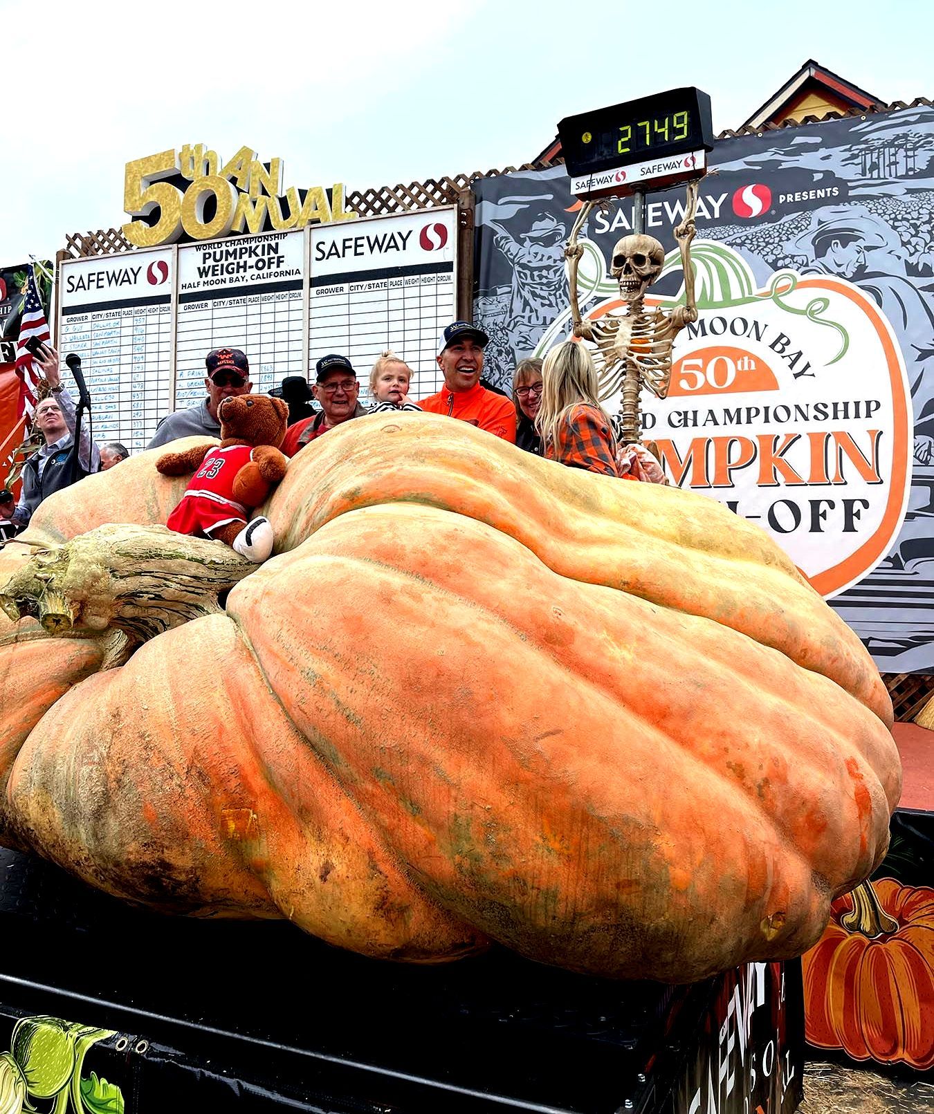 World's Heaviest Pumpkin, world record set in Half Moon Bay, California
