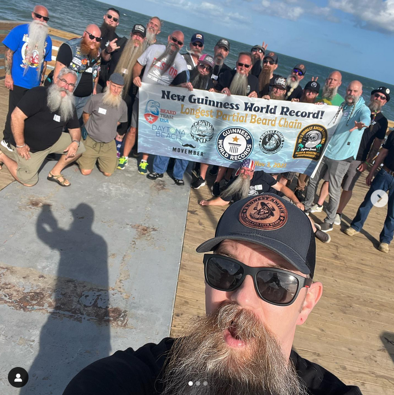 Longest beard chain, world record in Daytona Beach, Florida
