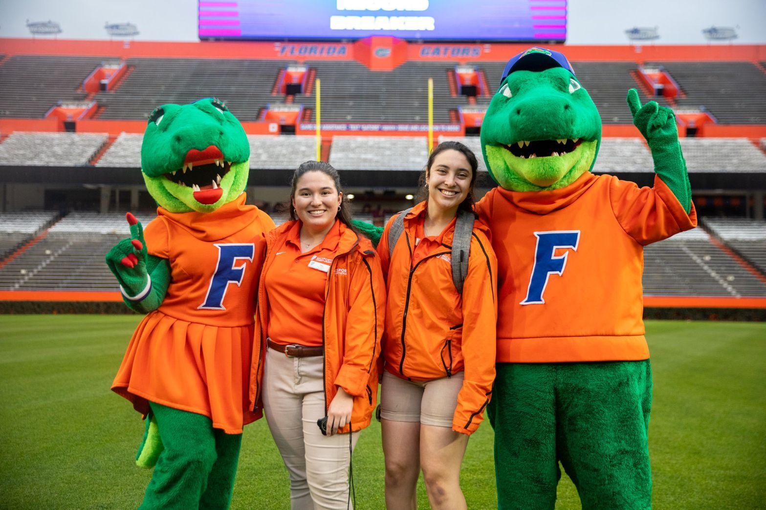 Most fist bumps by a mascot in three minutes, world record by the University of Florida
 