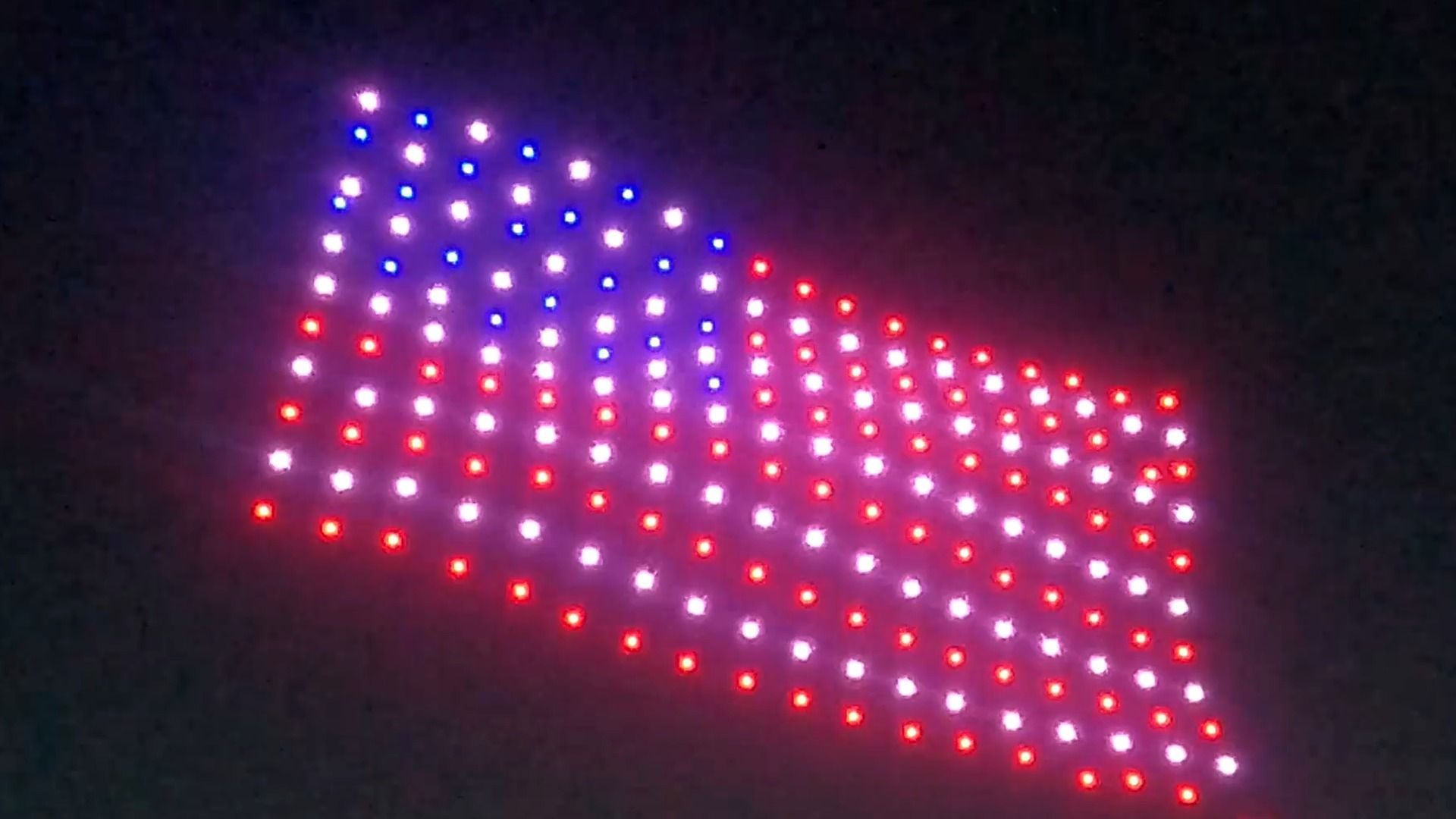 Largest aerial image of a flag formed by drones, world record in Orlando, Florida