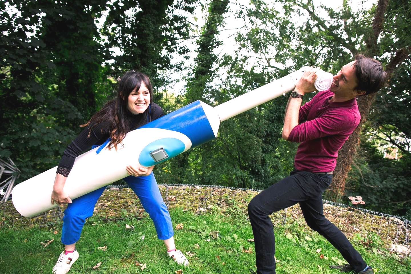 World's Largest Electric Toothbrush, world record set by Ruth Amos and Shawn Brown