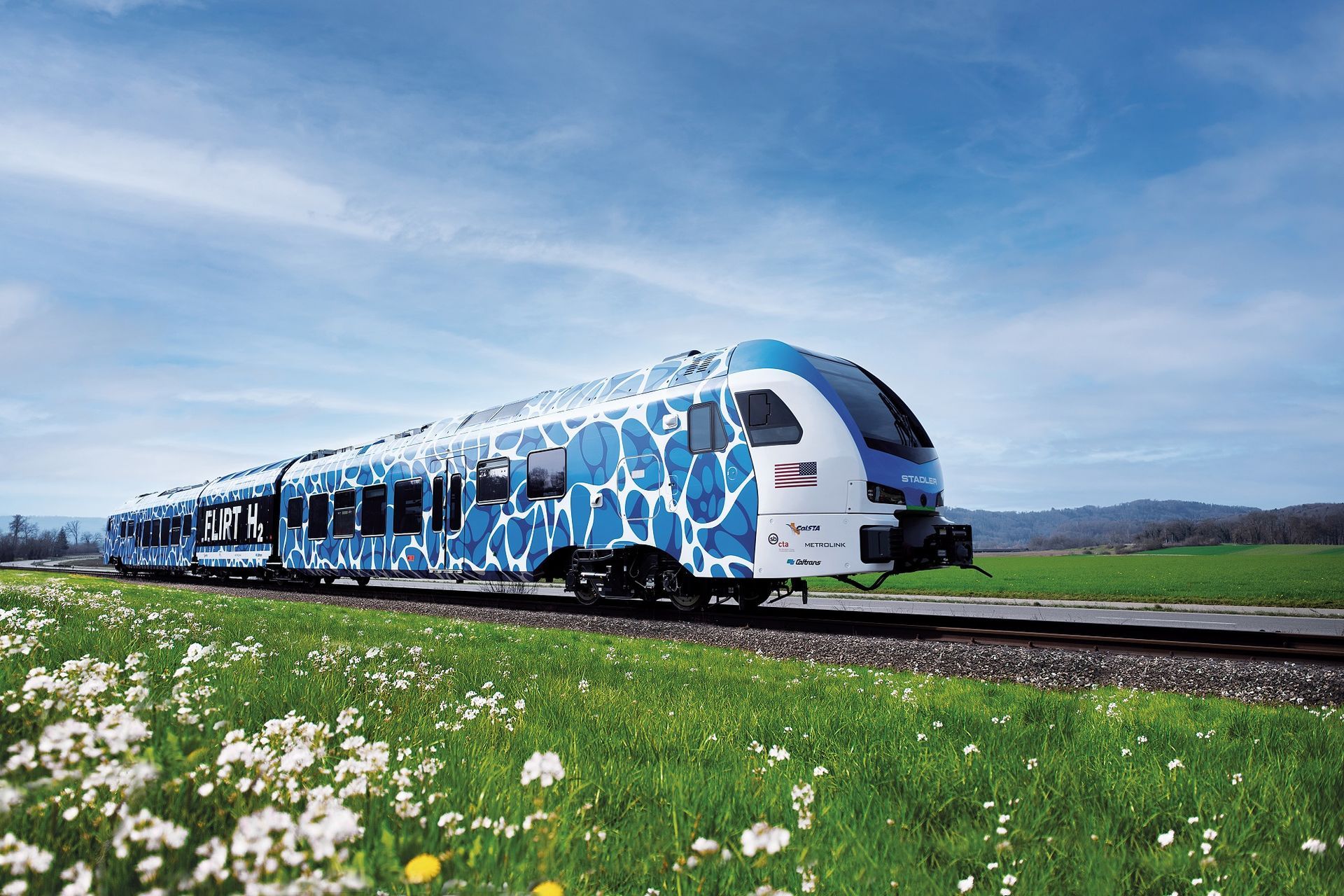 Furthest distance achieved by a hydrogen-powered passenger train without refueling, Stadler’s FLIRT 