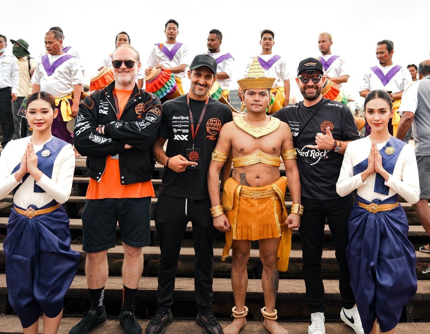 Largest gathering of super cars, world record set at the Angkor Archaeological Park, Cambodia