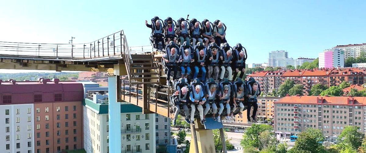 Highest average age for a roller coaster ride, world record set in Gothenburg, Sweden
