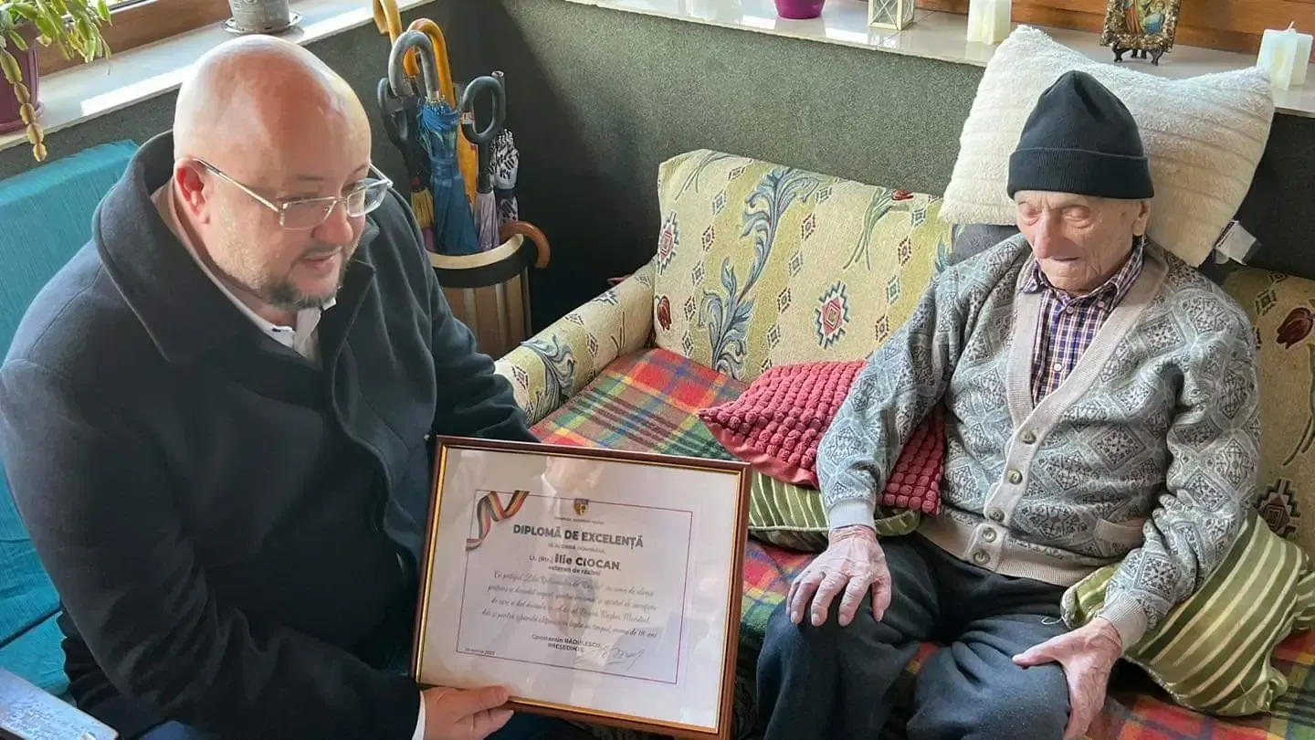 Oldest Living World War Two Veteran, world record set by (Retired) Major Ilie Ciocan from Romania