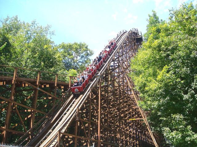 World's Longest Wooden Roller Coaster, world record set in Mason, Ohio
